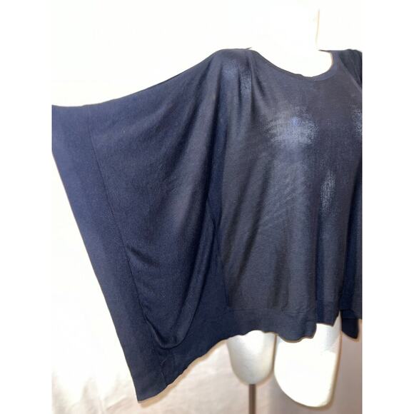 MICHAEL KORS Top Women's Size L Black Viscose Silk Cashmere Cold Shoulder Tunic - Picture 3 of 6